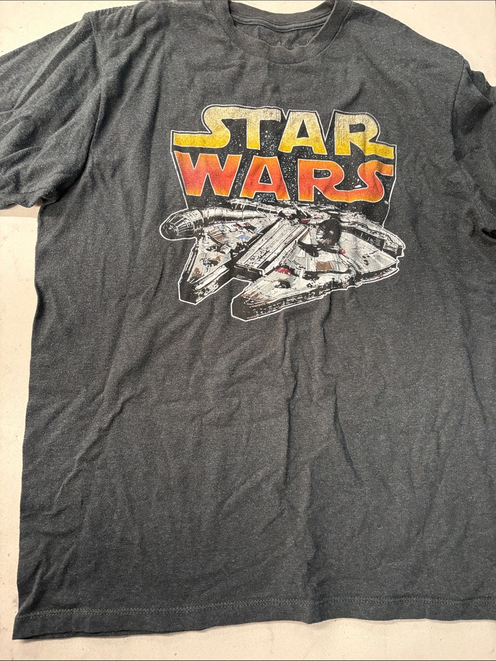 Star Wars Dark Gray Millennium Falcon Graphic Tee